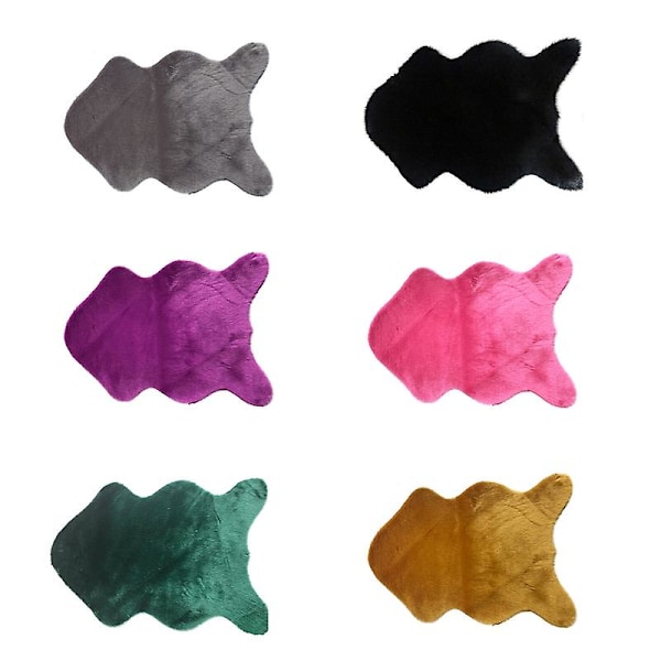 Fluffy Faux Fur Geometrisk Stue Soveværelse Dekoration[HkkK] Rose Red