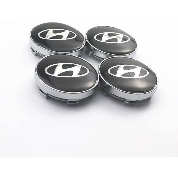4 stk 60 mm Hjulnavdeksel Bildekal Emblem Logohette for Solaris Ix35 I20 I30 I40 Hyundai Tucson Creta Santa[HK]