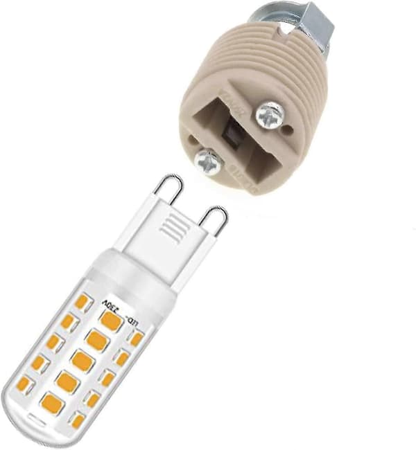 Temperaturresistent G9 halogenlampeholder med keramisk base og skruekontakt[HK]