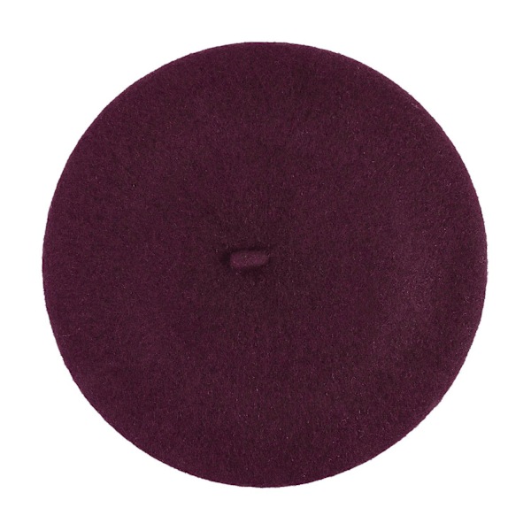 Ull Baskerhatt Fransk Stil Enfärgad Höst Vinter Varm Retro Konstnärsmössa Kostym[HK] Wine red