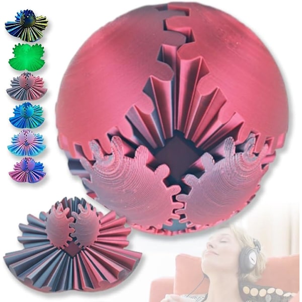 3D-tryckt Växelkula Spinnkula, Kub Fidget Leksak, Växelklot, Stressboll, Skrivbordsleksak, Växel Leksak för Stress och Ångest Avslappning    C[HK]