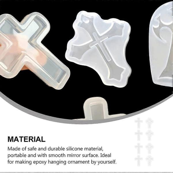 Silikoneform til DIY Dekoration Krydsform Støbeform 8 stk.[HK]
