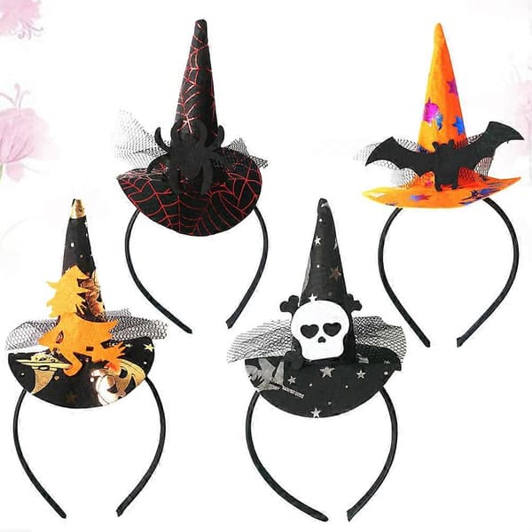 Halloween Hodeplagg Heksehår Edderkopp Hodebånd for Dekor 4 stk Sett[HK]