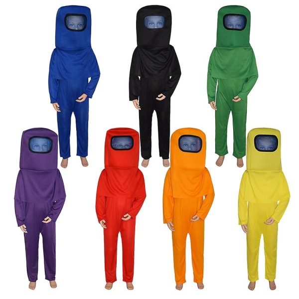 Anime Cosplay Fødselsdagsfest Spil Rum Dræb Bodysuit Halloween Among Us Drenge Jumpsuit Kostume Karneval Kostumer Til Børn[HK] Red XL(12-14T) Among Us