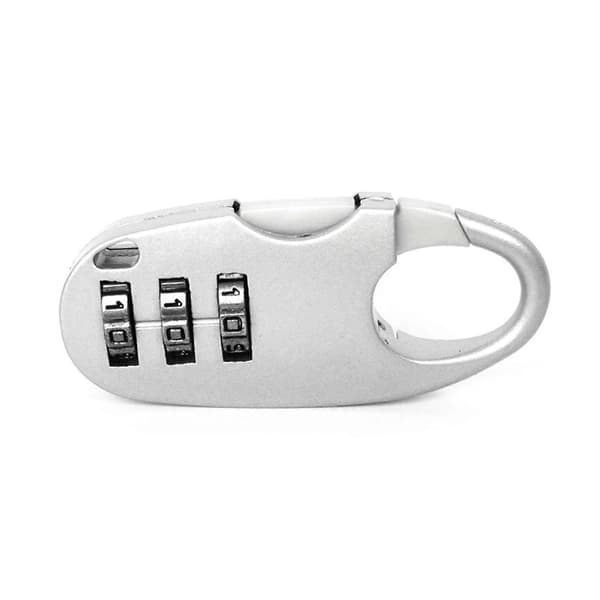 Mini 3-siffrigt reskombinationslås Säkerhetshänglås för resväskor Skåp Lådor Pennfodral Väskor Silver[HK]