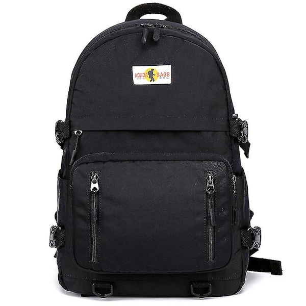 Ryggsäck Tonåring skolryggsäck med USB laptop skolväska[HK] Black