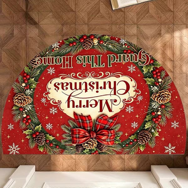 MERRY Design trykt halvcirkelformet gulvmåtte[HK] 40x60cm