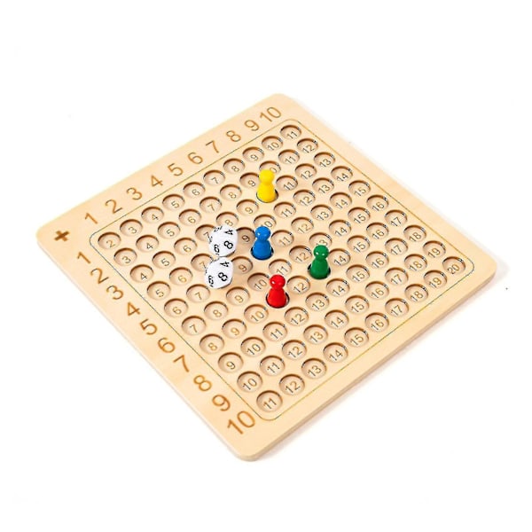 Multiplikationsbräde Spel Matematiskt Räknebräde med Tärningar & Flashkort Tidig Pedagogisk Leksak Presenter[HK] Addition