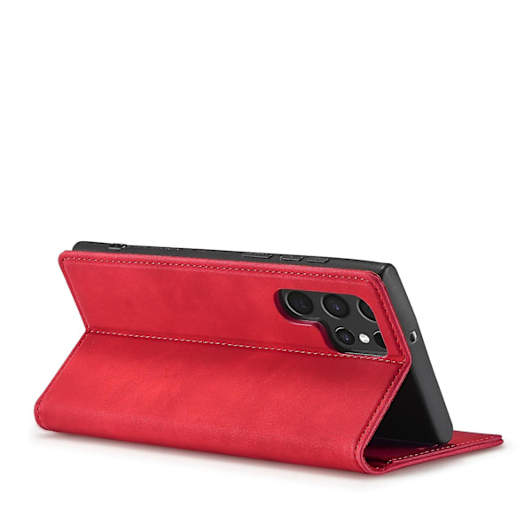 LC.IMEEKE Magnetisk Læder Etui Til Samsung Galaxy S22 Ultra[HK] Red