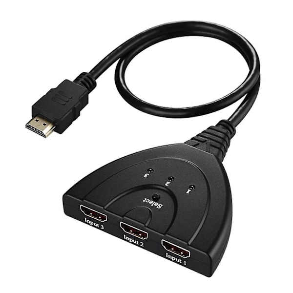 Ny 3 Port HDMI Splitter 1080P/4K HD TV Adapter Kabel 3 IN 1 Ut Ny[HK] A