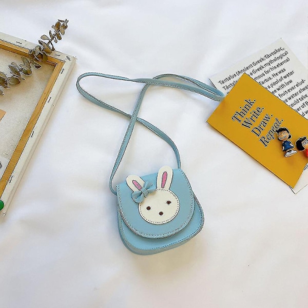 Tjejaxelväska, Barn Söt Hare Crossbody-väska Handväska Mini Princess Messenger Bags Plånbok Med Justerbart Bälte För Barn Flickor-JIE[HK] Blue