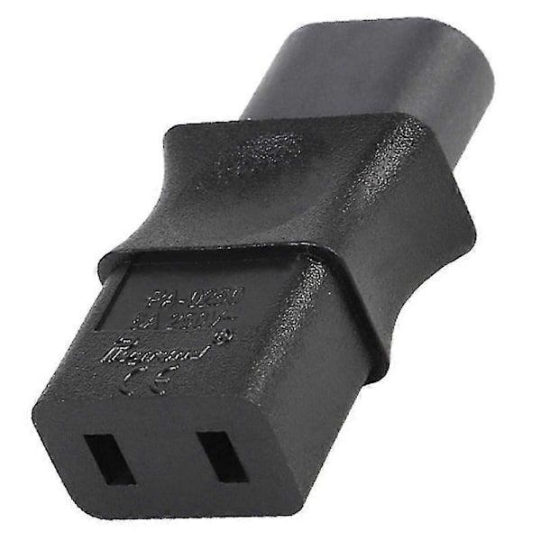 2-Pin EU Industriell Strömomvandlare IEC 320 C8 Hane Till IEC 320 C9 Hona AC Adapter 6A/250V[HK] Black
