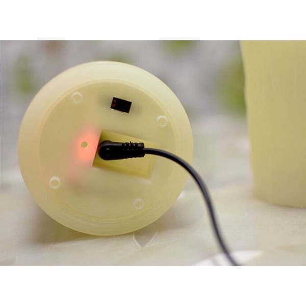 HK USB genopladelige flammefri elektriske stearinlys elfenbensfarvet drypless paraffin voks dansende bevægelig væge søjlelys hjem bar bryllup jul 1pc 12.5CM only