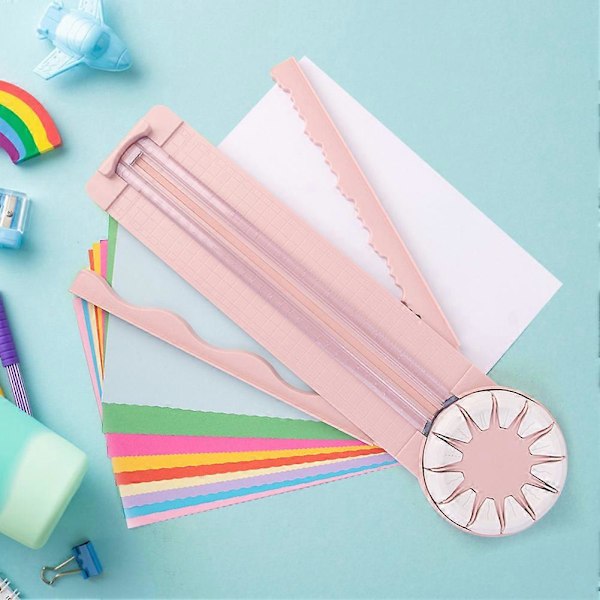 12 i 1 Pappersskärare Glidande Multifunktionell Papperskniv Roterande Handskärande Pappersverktyg för DIY Scrapbook[HK] Black
