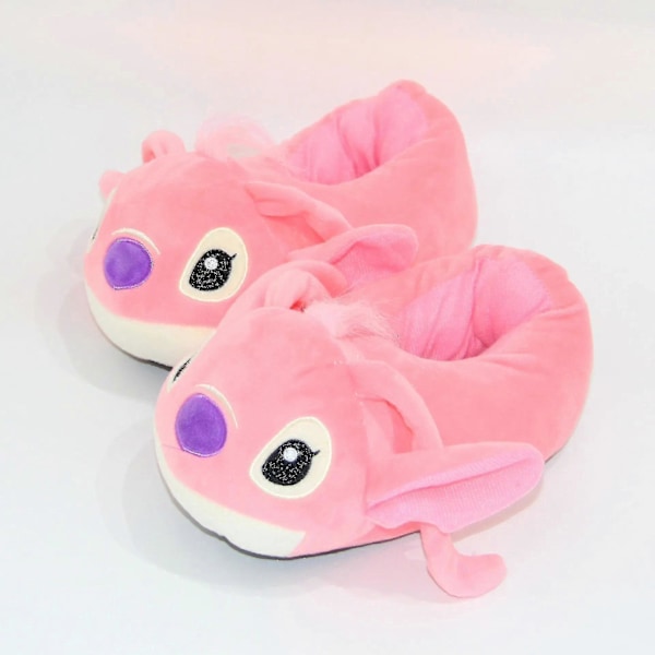 Stitch Angel -tohvelit naisille ja tytöille, pehmeät ja lämpimät talvitohvelit, sarjakuvamaiset kotitohvelit pojille ja aikuisille [HK] Adult 28CM Angel