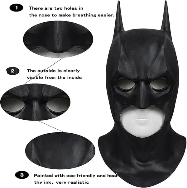 Voksen Batman Kostumemaske til Halloween Karneval[HK]