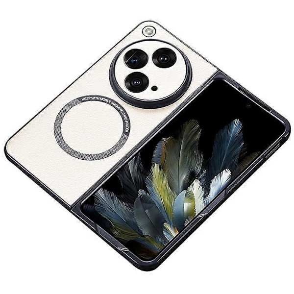 Magnetiskt telefonfodral för OnePlus Open PU-läder+TPU-skal Kompatibelt med MagSafe[HK] Style C Multicolor