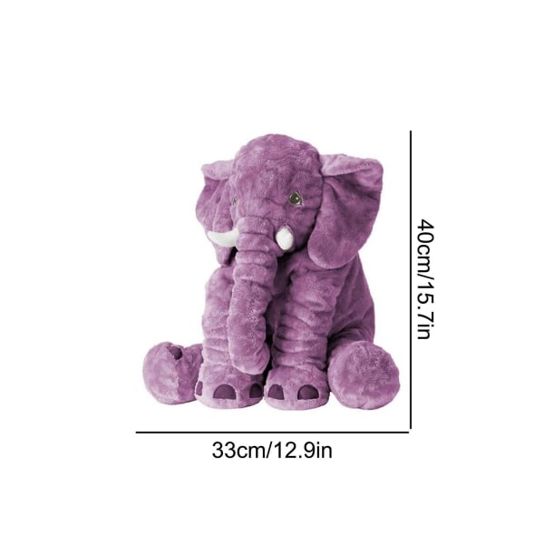 Stor Elefant Plys Jumbo Grå Blød Stoppet Dyr Pude Plys[HK] Purple