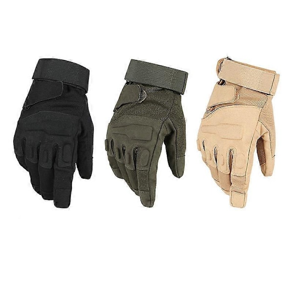 \"Herr Plus Sammetshandskar Vindtäta Fullfinger Utomhus Handskar för Vandring Camping\"[HK] M Army Green