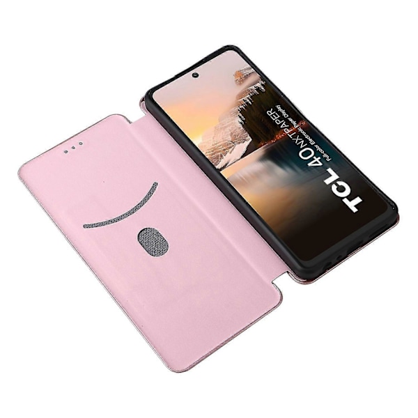 Læderetui med kortlommer og magnetlukning til Tcl 40 Nxtpaper [HK] TCL 40 NxtPaper Pink gold