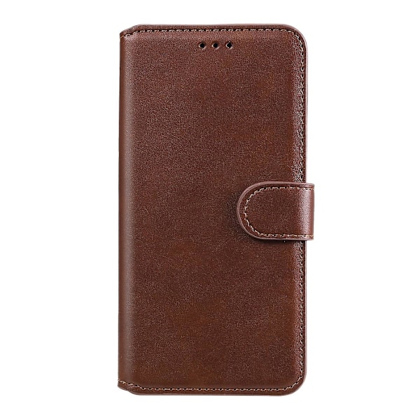 Kalveskinds tekstur læder cover til Motorola Moto G8 Power Lite[HK] Brown