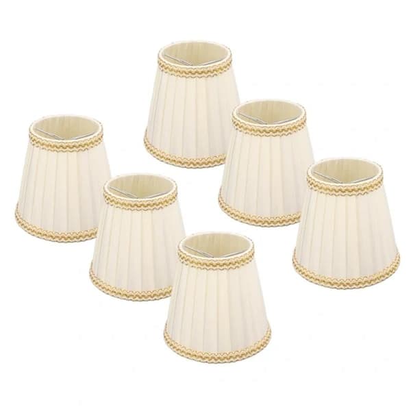 Miniklämlampskärmar för bordslampor, trumformade, bomullstyg, 6-pack[HK]