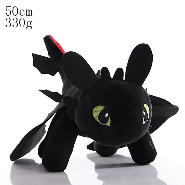 Hampaaton pehmolelu Anime Kuinka kouluttaa lohikäärmeesi 3 Yön raivoisa pehmolelu Hampaaton täytetty nukke lelu lapsille lahjoja[HK] 50cm Black