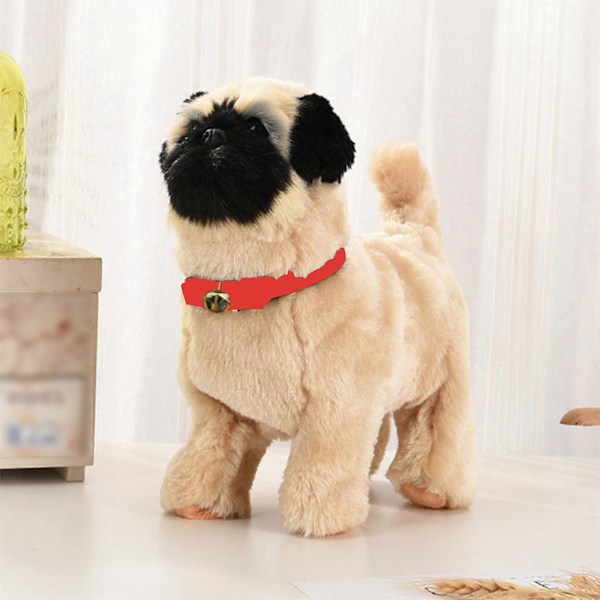 Robot Hund Leker Interaktiv Elektronisk Plysj Valp Lydkontroll Teddy Gå Bjeff Med Musikk Berøringskontroll Robot Kjæledyr [HK] Beige