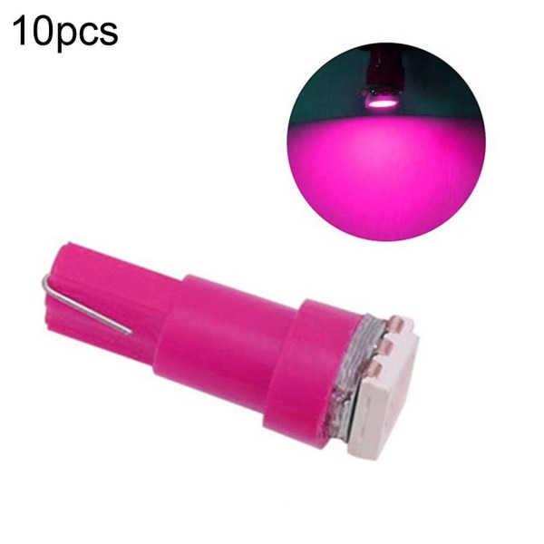 HK 10 kpl T5 5050 1SMD LED 12V 0,5W polttimot kojelaudan mittarin valaisimeen Pink