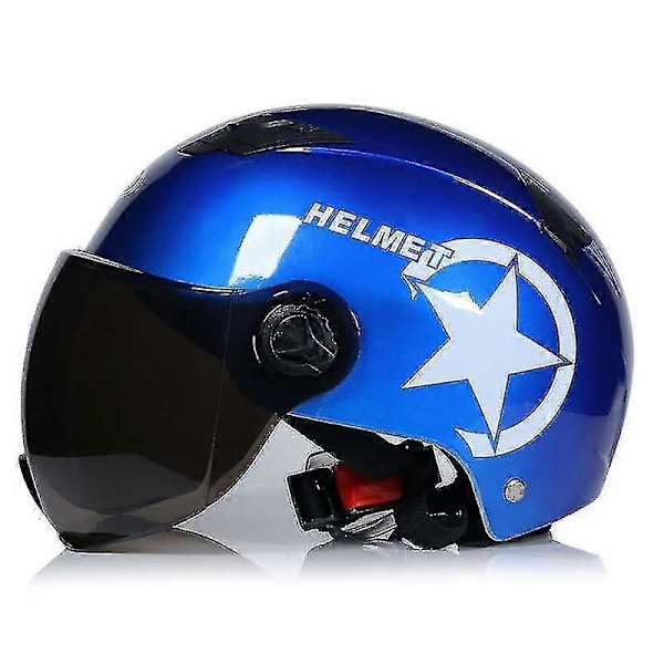 Elektrisk Motorcykel Hjelm Scooter Cykel Åben Halv Hjelm Baseball Cap Anti-UV Sikkerhed Hård Hat Cykelhjelm Justerbar[HK] Black