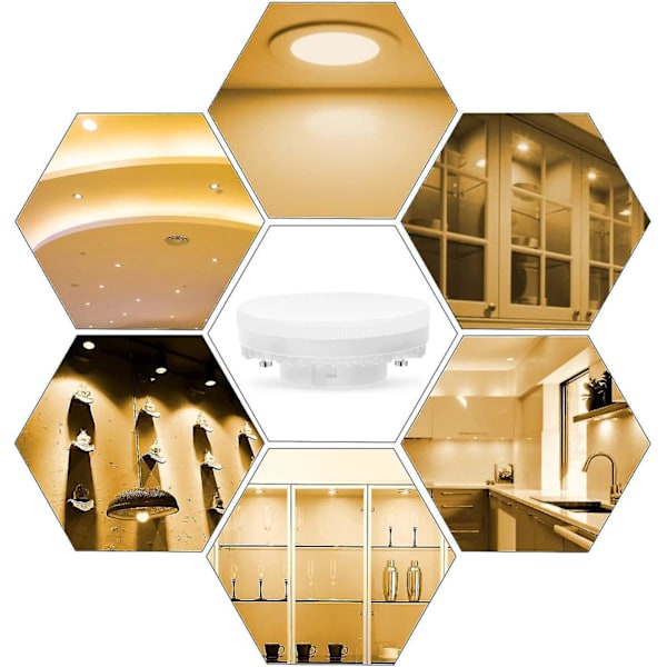 4 st Gx53 LED-lampa 7w 3000k, varmvit, ej dimbar, inget flimmer, ersätter 50w halogen Gx5.3 eller Cfl 9w 13w, 560 lumen, 120[HK]
