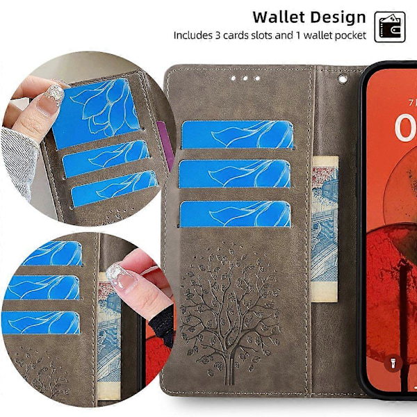 TCL 505 -kotelon lompakkoteline nahkainen kukka puhelinkuori tukkumyyjä [HK] Style A Multicolor