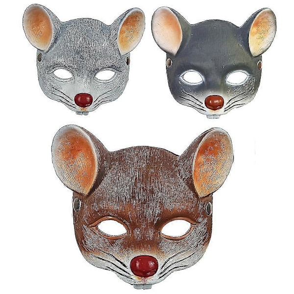Hiiren naamio Lasten Hiiren Puolinaamio Naamiaiset Halloween Cosplay Rekvisiitta [HK] Light Gray