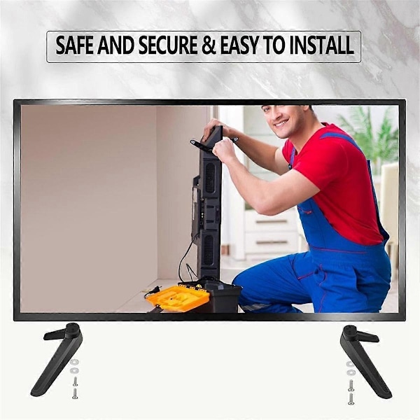Universelt TV-stativ, Bordplade TV-stativ Base Udskiftning, TV Base Fodstykke TV-stativ Monteringsben 17mm-20mm[HK] Black