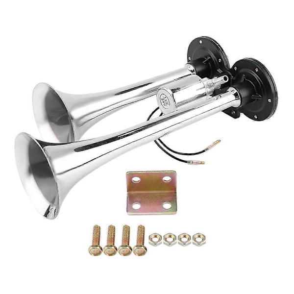 Lastbil Tog Båd RV 150db Super Høj Dobbelt Trompet Horn Krom [HK]