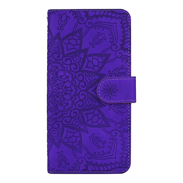 Plånboksfodral för Samsung Galaxy A52/A52S Premium PU Läder Flip Cover Mandala[HK] Purple