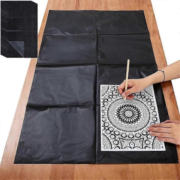 5 Ark Stort Kalkepapir kompatibelt med Overførsel 51,6 x 91,4 cm Grafit Overførselspapir Vokset Kalkepapir [HK] Black