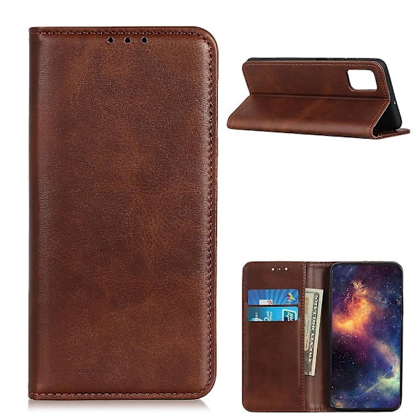 OnePlus 9 Pro Lompakkokotelo Jalustalla, Halkaistu Nahka, Magneettisuljenta [HK] Style D OnePlus 9 Pro 5G Espresso