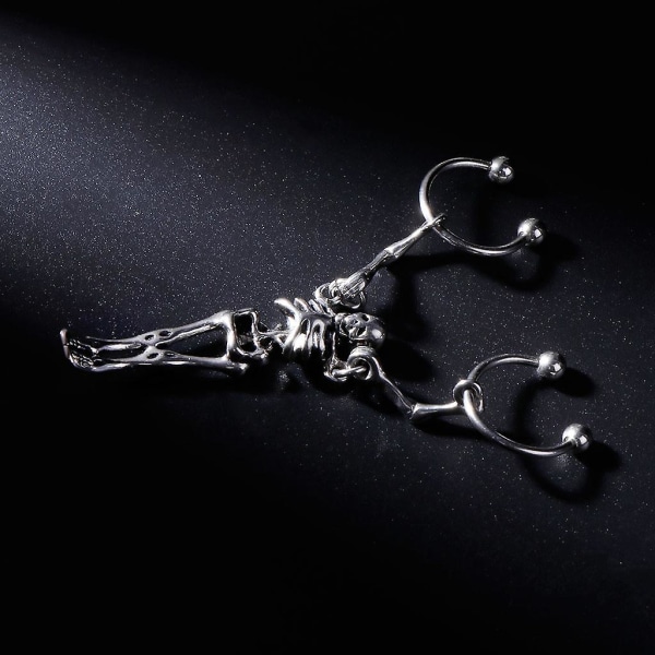 1 stk Trendy skjelett dingle øredobber mote hodeskalle europeiske øredobber smykker