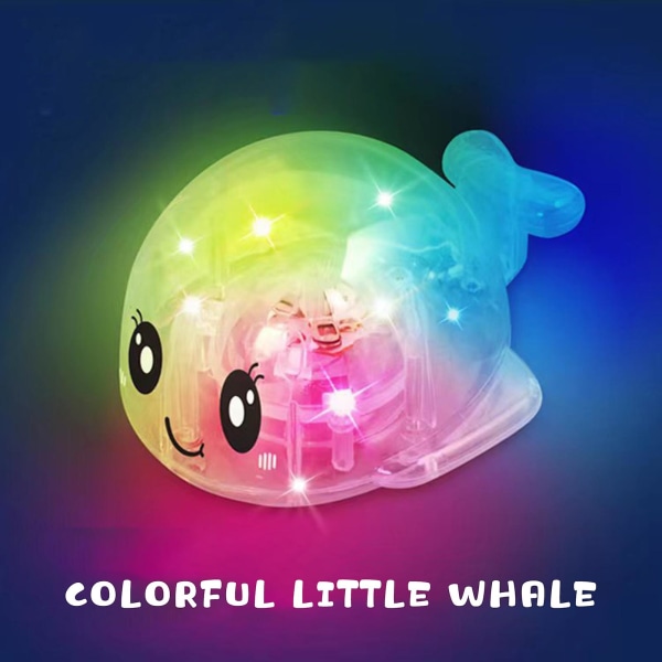 Lysende hvalbadelegetøj Delikat og kompakt LED-lysbadelegetøj til børn Legevandslegetøj-FARVE: Søblå