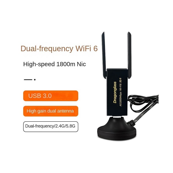 Trådlös LAN-adapter Usb3.0 Wi-fi6 1800m Trådlös LAN Ethernet Wi-fi-dongel 1800mbps2.4g 5.8g Dual([HK])