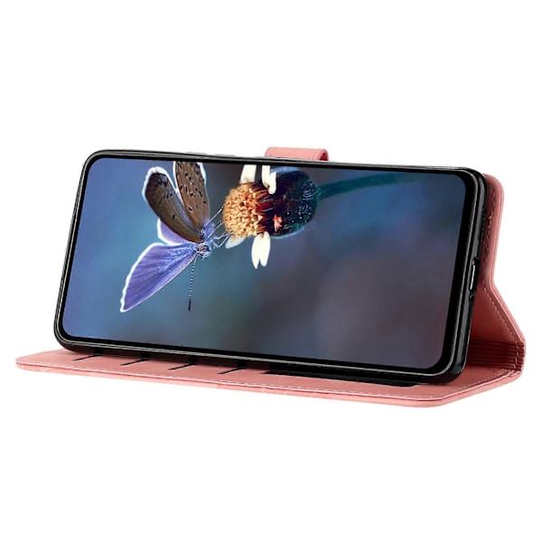 För Samsung Galaxy A05s 4G PU Läder Plånbok Telefonfodral Blommor Tryckt Flip Ställ Telefon Skal [HK] Pink