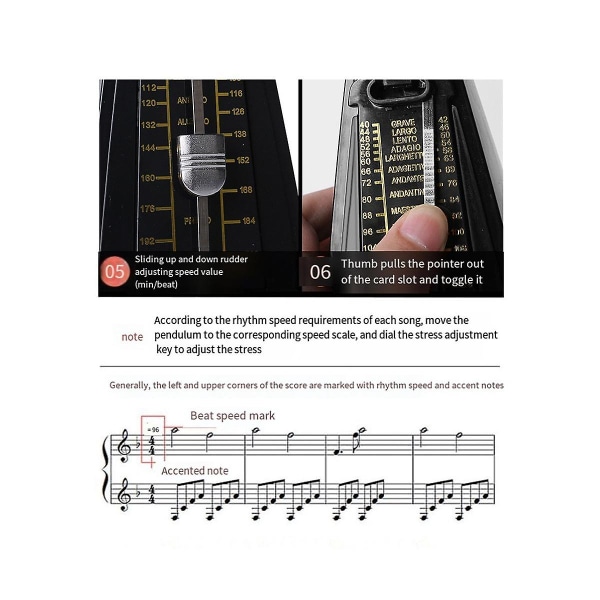 Mekaaninen metronomi , universal kitaralle viululle pianolle musiikki-instrumentin harjoitustyökalu valkoinen ([HK])