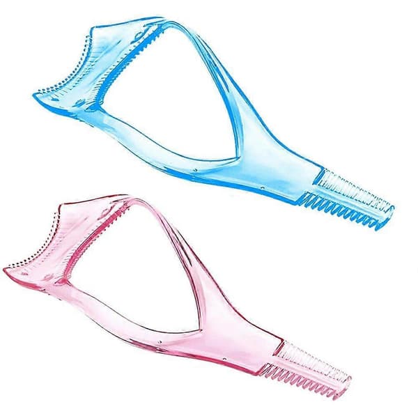 3-i-1 Mascara Shield Guide Guard Vippebøyer Øyenvippe Krøllekam Sminkeverktøy[HK] Blue 3pc