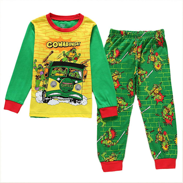 Teini-ikäiset Mutant Ninja Turtles -yöasut Pjs-setti Lasten pyjama Yöasut Yöpuku[HK] B 4 Years