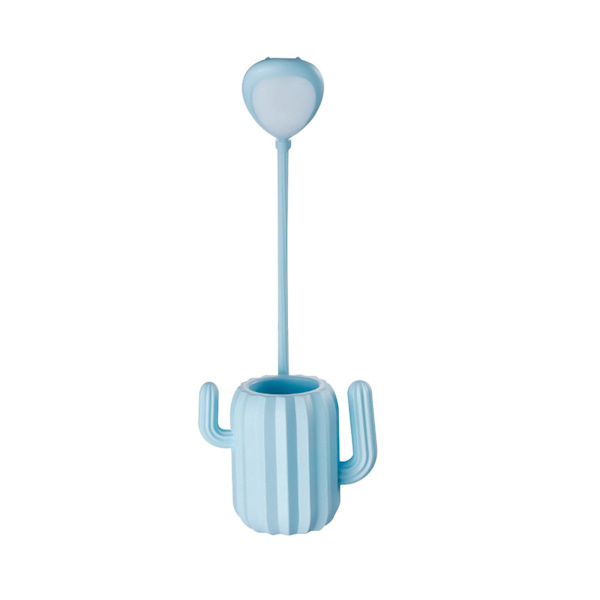 Lampe Øyebeskyttelse Bordlampe Kaktus Penneholder LED Bordlampe Lading Student Nattbord Hybel Lesing Naturlig Lys Bordlampe Skrivebordslampe[hk] Light Blue