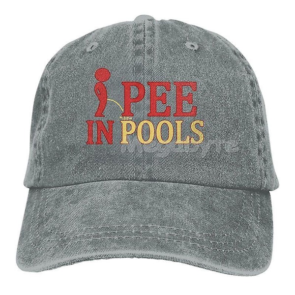 Hauska lippis Pee In Pools baseball-lippis hauska vitsi lippis miesten baseball-lippis naisten snapback-lippis isän lippis puuvilla luu trucker-lippis [HK] One Size black