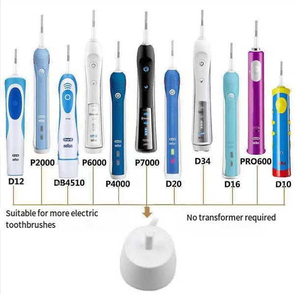 3757 elektrisk tandborstladdare för brunt kompatibel med D10 D16 D17 D18 D20 D29 D36 D12013 D1201([HK])