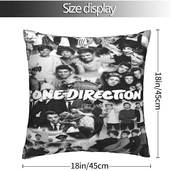 Kuddfodral One Direction Varmt och Mjukt Örngott för Dekorativa Kuddfodral i Säng Soffa Utomhus Kudde (H-344)[HK] 45x45cm