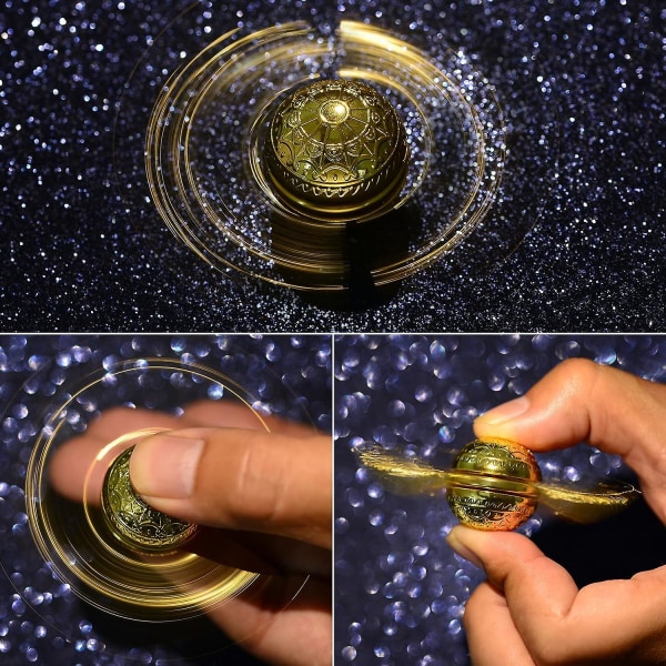 Metal Orb Fidget Spinner Sensorisk nyhet Hånd Finger Spinning Leke Stress Angst Relief Xmas Mini Gift[HK] Golden